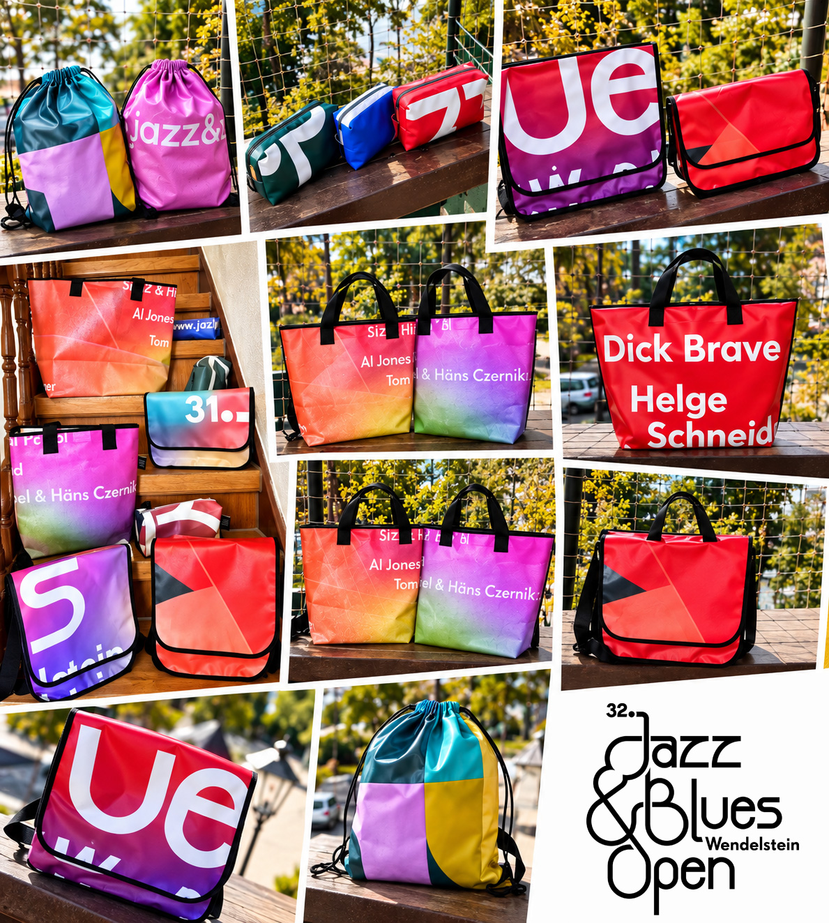 Unsere ausgedienten Banner des Jazz & Blues Open 2026